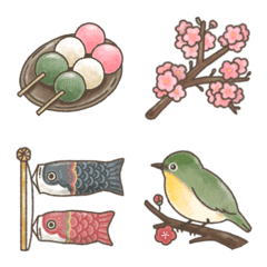 Japanese style spring emoji