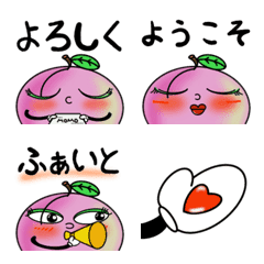 Greeting emoji. Peach girl Japanese ver.