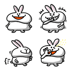 White Puni Rabbit Emoji