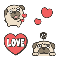 Move! Cute pug emoji 2