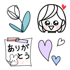 毎日使えるボブ♡メモ風は小さいスタンプに