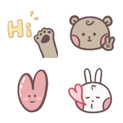 Bear and rabbit emoji