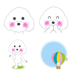 easy to use move emoji(white toyphoodle)