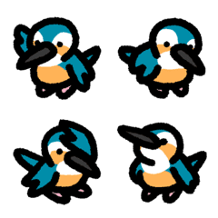 Cute kingfisher emoji