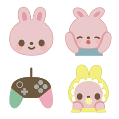 Pink rabbit simple emoji
