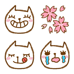 White Cat Emoticons 3