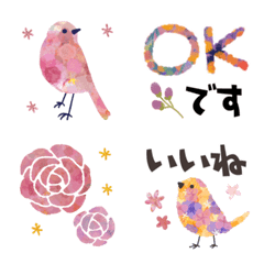 Fleurs et oiseaux  Greetings Emoji