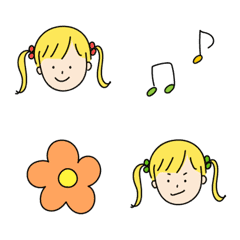 Pigtails cute girl emoji