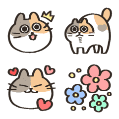 Calico cat with cute eyes animated emoji