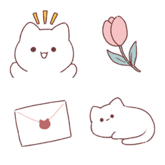간단한 고양이 이모티콘 [브라운*핑크]