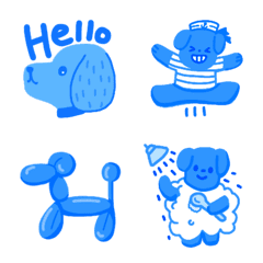 Various blue emoticons