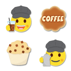 barista smiley & english words emoji