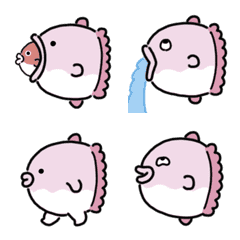 Emoji ikan mola-mola yang bergerak