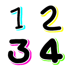 Number black neon emoji