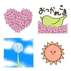Spring flowers, weather and flower emoji