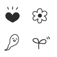 tiny and simple monochrome emoji