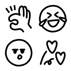 simple! black line drawing emoji