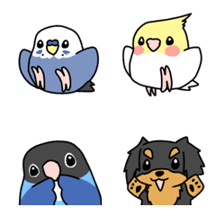 Parakeet and dog emoji