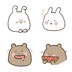 Emoji of rabbit&bear