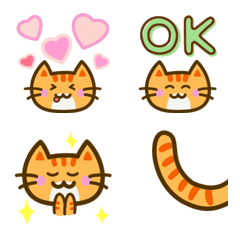 Easy-to-use [Emoji Anime] cute tabby cat