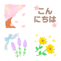 Sakura,flower frames,aisatsu emoji.