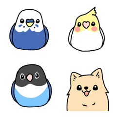 Parakeet and dog emoji2