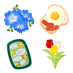 花と食べ物と日用品の絵文字
