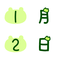 Cute frog calendar with number and day