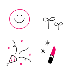Pink & Black*Simple cute emoji