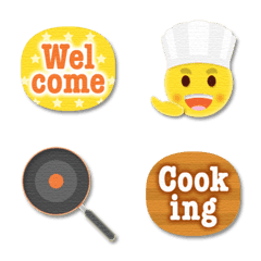 cook smiley & english words emoji
