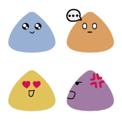 Cute rice ball emoticon icon