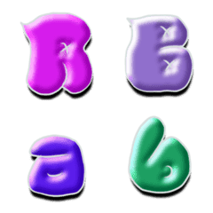 Colorful Emoji of alphanumeric 3