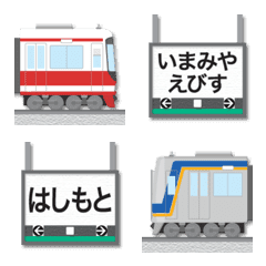 大阪〜和歌山 赤/白の私鉄電車と駅名標