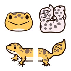 Cute leopard gecko emoji set