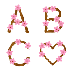Emoji do alfabeto da flor de cerejeira