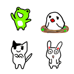Frog & Rabbit & Bird & Cat Emoji