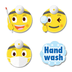 doctor smiley & english words emoji