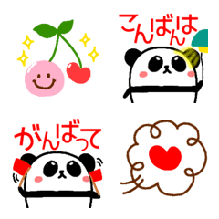 Cute pandas and cute Emoji