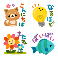 Colorful cute everyday emoji
