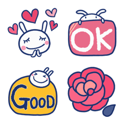 Adult Simple Almost White Rabbit Emoji