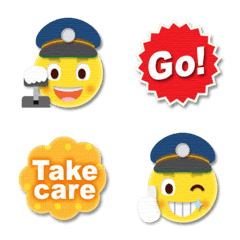 railroad worker smiley emoji