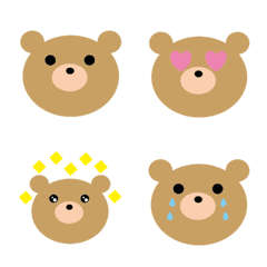 Bear`s emoji reaction set