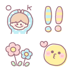 Fluffy pastels! easy to use moving emoji