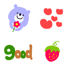 Bear and colorful emoji