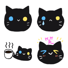 Cute Emoji of Odd-Eyed Black Cat