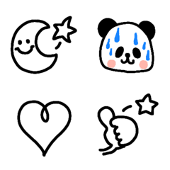 Panda and simple thick Emoji !!