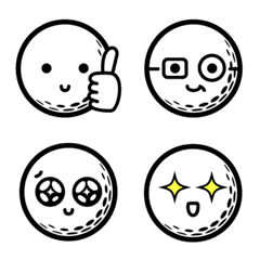 ゴルフボールの笑顔絵文字