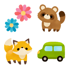 Um monte de emoji de animais fofos
