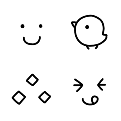 Simple cute monokuro emoji