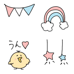 Pastel colors, cute emoji